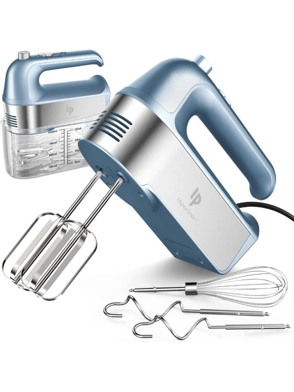 Electric Hand Mixer 450W with Scale Cup, Turbo Boost, 5 Speeds & Accessories